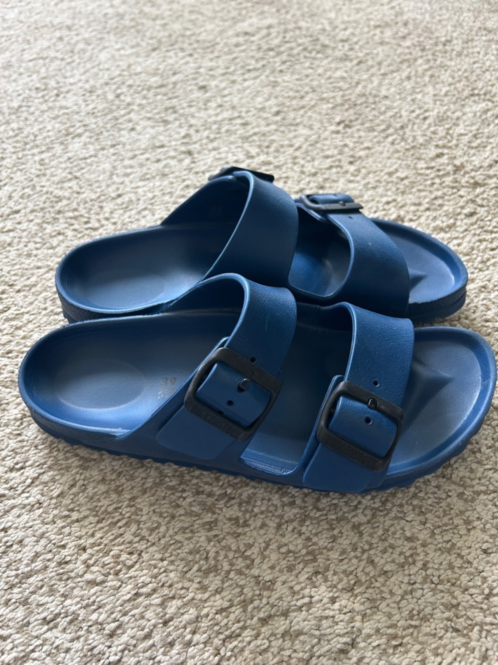 Birkenstock Blue Double-Buckle Slide Sandals